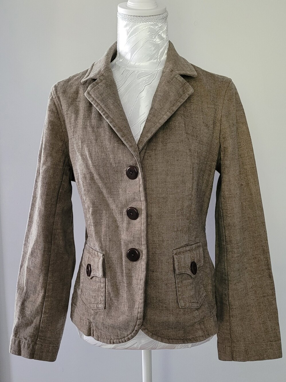 Talbots Brown Tailored Button-Front Blazer
